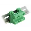 DeLOCK Klemmenblock-Set für DIN-Schiene, 8-polig, 5,08 mm Rastermaß, gewinkelt, grün