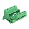 DeLOCK Klemmenblock-Set für DIN-Schiene, 8-polig, 5,08 mm Rastermaß, gewinkelt, grün