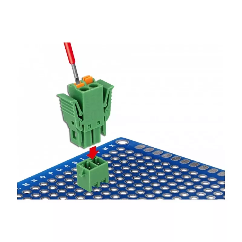 Delock Klemmenblock-Set für Leiterplatte 2-polig 3,81 mm Rastermaß vertikal (65968)