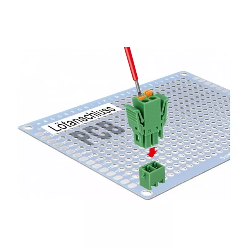 Delock Klemmenblock-Set für Leiterplatte 2-polig 3,81 mm Rastermaß vertikal (65968)