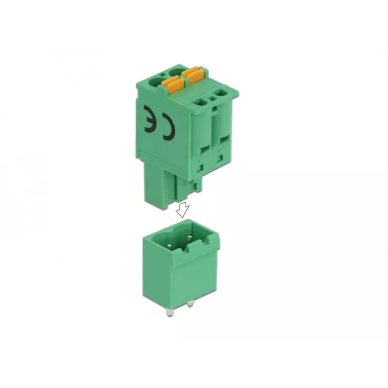 Delock Klemmenblock-Set für Leiterplatte, 2-polig, 5,08 mm Rastermaß, vertikal 66500