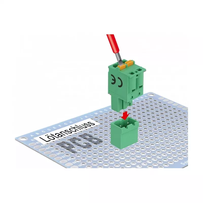 Delock Klemmenblock-Set für Leiterplatte, 2-polig, 5,08 mm Rastermaß, vertikal 66500