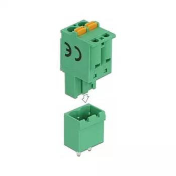 Delock Klemmenblock-Set für Leiterplatte, 2-polig, 5,08 mm Rastermaß, vertikal 66500