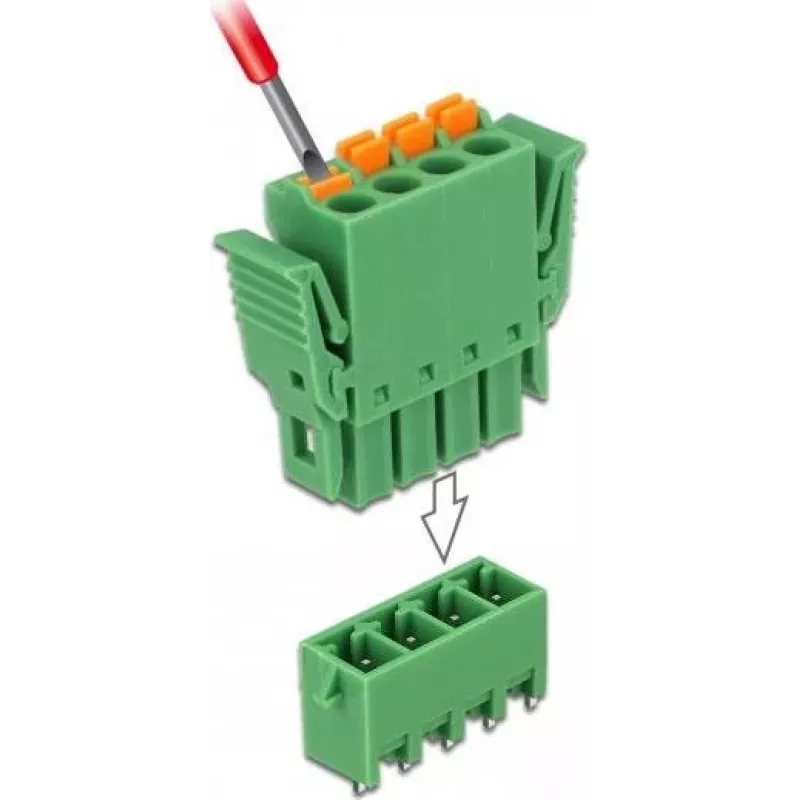 Delock Klemmenblock-Set für Platine 4-polig 3,81 mm Rastermaß vertikal (65970)