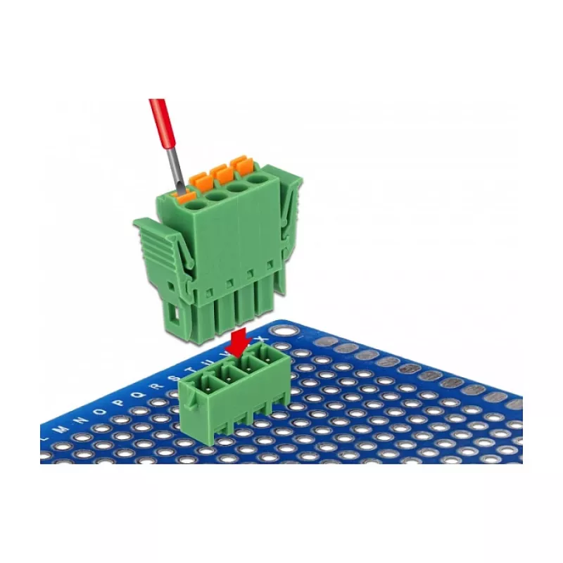 Delock Klemmenblock-Set für Platine 4-polig 3,81 mm Rastermaß vertikal (65970)