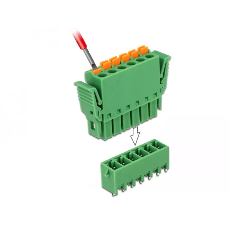Delock Klemmenblock-Set für Platine 6-polig 3,81 mm Rastermaß vertikal (65972)