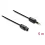 Delock TOSLINK-Kabel Mini TOSLINK 3,5 mm Stecker auf TOSLINK Stecker, Ø 2,2 mm, 5 m, Schwarz