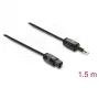 Delock TOSLINK-Kabel Mini TOSLINK 3,5-mm-Stecker auf TOSLINK-Stecker, Ø 2,2 mm, 1,5 m, Schwarz