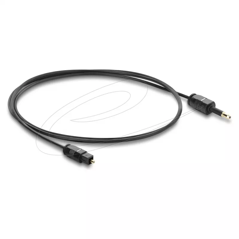 Delock TOSLINK-Kabel Mini TOSLINK 3,5-mm-Stecker auf TOSLINK-Stecker, Ø 2,2 mm, 1 m, Schwarz