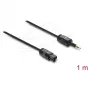 Delock TOSLINK-Kabel Mini TOSLINK 3,5-mm-Stecker auf TOSLINK-Stecker, Ø 2,2 mm, 1 m, Schwarz