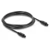 Delock TOSLINK-Kabel, Stecker auf Stecker, 4 mm Durchmesser, 1,5 m, Schwarz