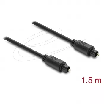 Delock TOSLINK-Kabel, Stecker auf Stecker, 4 mm Durchmesser, 1,5 m, Schwarz