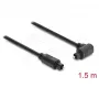 Delock TOSLINK Digitales optisches Audiokabel, 90° gewinkelt auf gerade, 1,5 m, 4 mm, Schwarz
