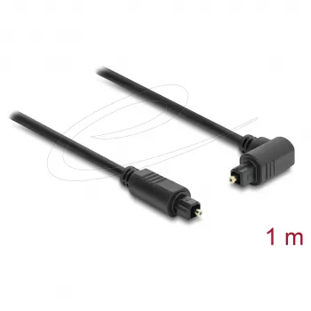 Delock TOSLINK Optisches Audiokabel 1m - 90° abgewinkelt auf gerade - 4mm - Schwarz