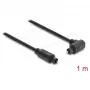 Delock TOSLINK Optisches Audiokabel 1m - 90° abgewinkelt auf gerade - 4mm - Schwarz