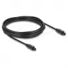 Delock TOSLINK Optisches Audiokabel – 5m, Schwarz (Stecker auf Stecker)