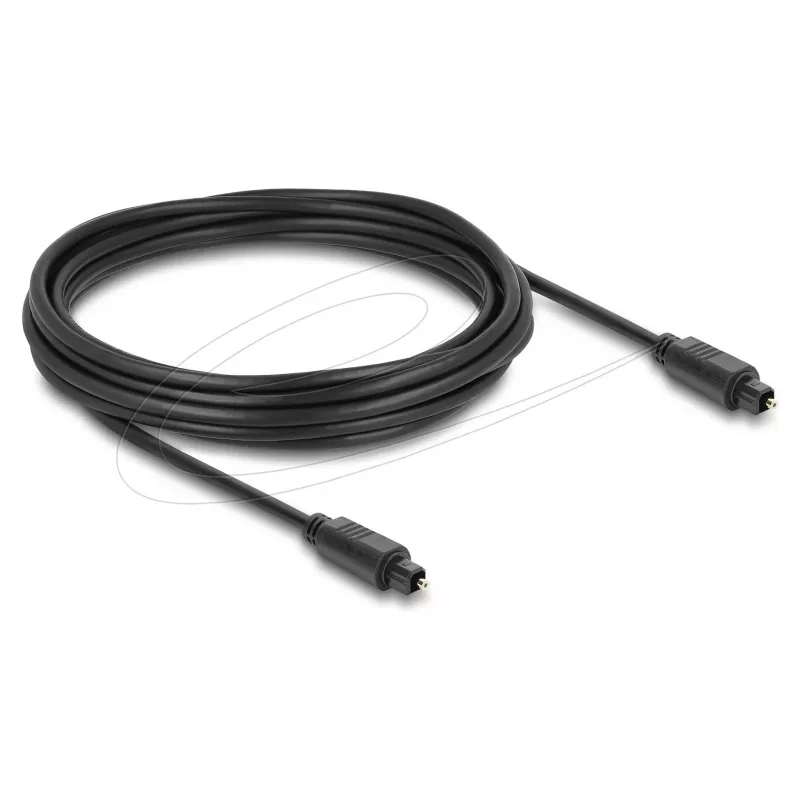 Delock TOSLINK Optisches Audiokabel – 5m, Schwarz (Stecker auf Stecker)