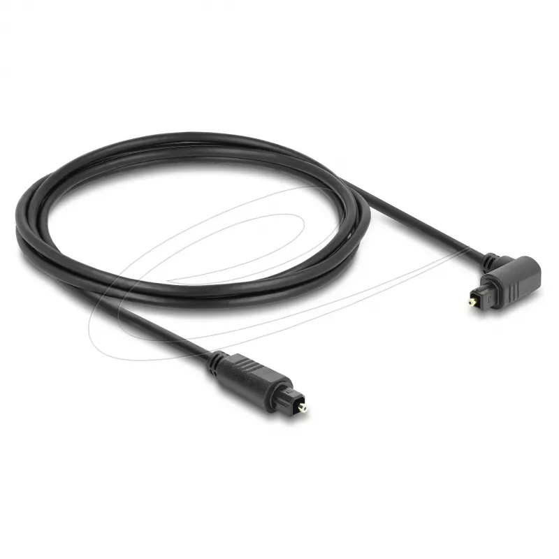 Delock TOSLINK Optisches Audiokabel, 90° abgewinkelt auf gerade, 3 m, Schwarz