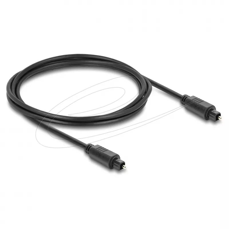 Delock TOSLINK Optisches Audiokabel, Stecker auf Stecker, 4 mm, 2 m, Schwarz