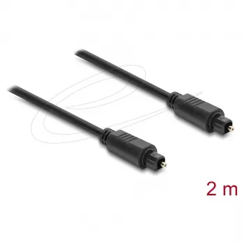 Delock TOSLINK Optisches Audiokabel, Stecker auf Stecker, 4 mm, 2 m, Schwarz
