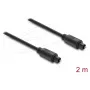 Delock TOSLINK Optisches Audiokabel, Stecker auf Stecker, 4 mm, 2 m, Schwarz