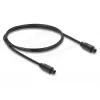 Delock TOSLINK Optisches Audiokabel, Stecker auf Stecker, 4 mm Durchmesser, 1 m, Schwarz