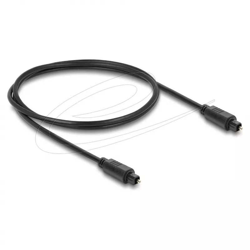 Delock TOSLINK Optisches Audiokabel, Stecker auf Stecker, 4 mm Durchmesser, 1 m, Schwarz