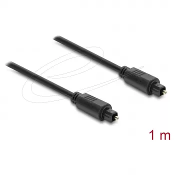 Delock TOSLINK Optisches Audiokabel, Stecker auf Stecker, 4 mm Durchmesser, 1 m, Schwarz