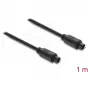 Delock TOSLINK Optisches Audiokabel, Stecker auf Stecker, 4 mm Durchmesser, 1 m, Schwarz