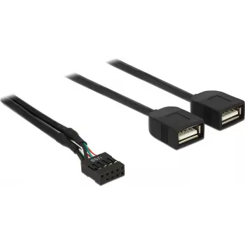 Delock USB 2.0 Pin-Header auf 2 x Typ-A Buchse Adapterkabel 40 cm 83823