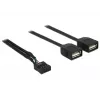 Delock USB 2.0 Pin-Header auf 2 x Typ-A Buchse Adapterkabel 40 cm 83823