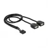 Delock USB 2.0 Pin-Header auf 2 x Typ-A Buchse Adapterkabel 40 cm 83823