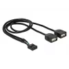 Delock USB 2.0 Pin-Header auf 2 x Typ-A Buchse Adapterkabel 40 cm 83823