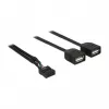 Delock USB 2.0 Pin-Header auf 2 x Typ-A Buchse Adapterkabel 40 cm 83823