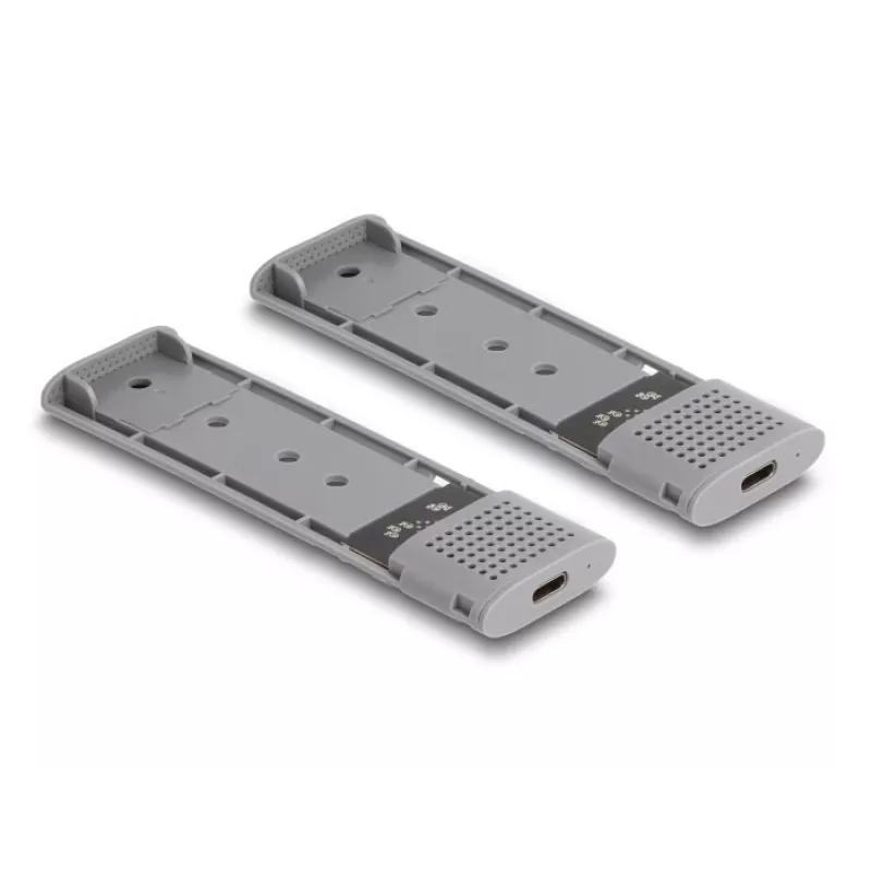 Delock USB Type-C Dual Combo Gehäuse für 2 x M.2 NVMe PCIe oder SATA SSD - Werkzeuglos