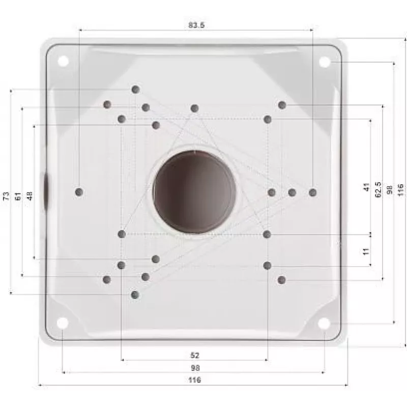 DELTA BD-B116 Universelle Wandhalterung für Dome- und Bullet-Überwachungskameras, Aluminiumlegierung, Weiß, 2 kg Tragkraft, Innen-/Außenbereich