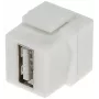 DELTA FX-USB/C USB-C Buchse auf USB-C Buchse Keystone Jack Adapter, USB 3.1 Gen 2 10Gbps, 100W PD, DisplayPort Alt Mode, Schwarz