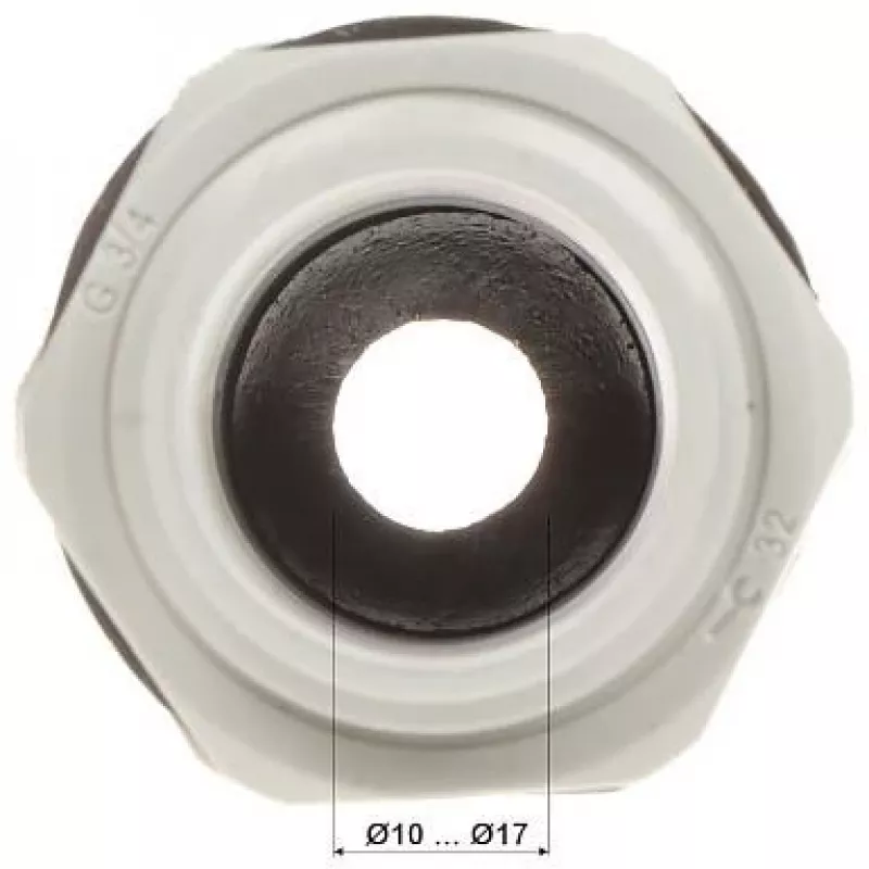 DELTA isolierte Kabelverschraubung G3/4 IP68 13-18 mm grau PA6