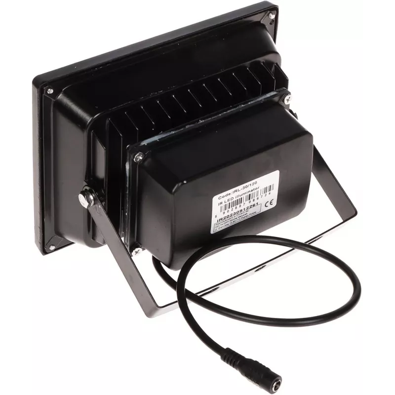 Delta IRL-30/120 Outdoor-Infrarotstrahler, 850nm, 30m Reichweite, 120° Abstrahlwinkel, IP66, Schwarz