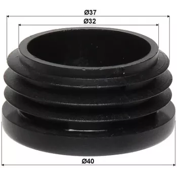 DELTA Mast-Endkappe für 35-40 mm Masten, Schwarz