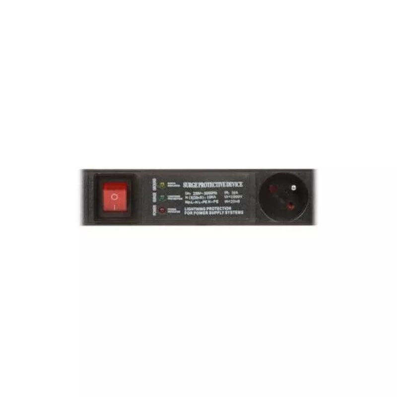 DELTA PD-6/R-SPD-3L 6-fach Steckdosenleiste mit Überspannungsschutz, 2-poliger Schalter, 1,5 m Kabel, Typ E Steckdosen, 2300 W, Schwarz