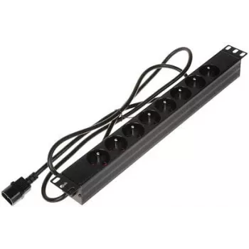 DELTA PD-8/R/IEC-N 8-fach 1U Rackmount PDU, IEC C13, 10A, 250V, Schwarz