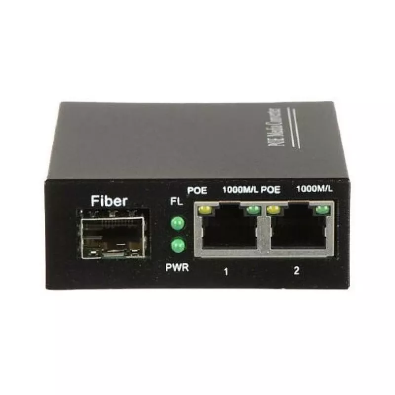 DELTA SPS-2P/1SFP Industrieller PoE+ Switch, 2 Gigabit RJ45 + 1 SFP, 60W Budget, DIN Rail