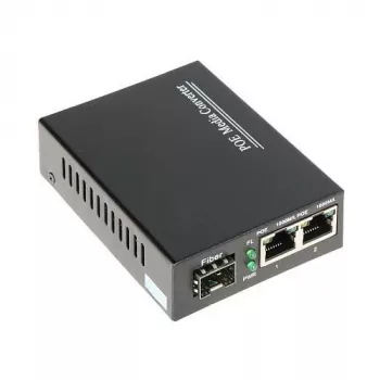 DELTA SPS-2P/1SFP Industrieller PoE+ Switch, 2 Gigabit RJ45 + 1 SFP, 60W Budget, DIN Rail