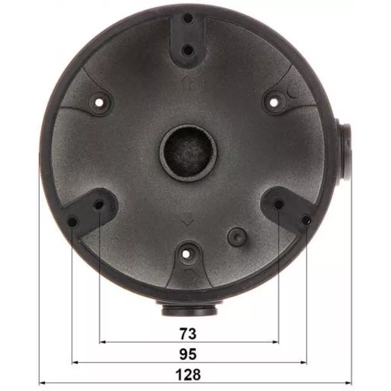 DELTA STG-PFA137 Schwarze Mast-Halterung für Dahua Dome-Kameras (80-150 mm Masten, Aluminium)