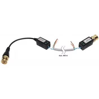 DELTA TR-1CD*P2 Passiver Video-Balun-Transceiver für CVBS/AHD/HD-CVI/HD-TVI, BNC auf Schraubklemme, bis zu 8MP 4K, 150-600m über UTP