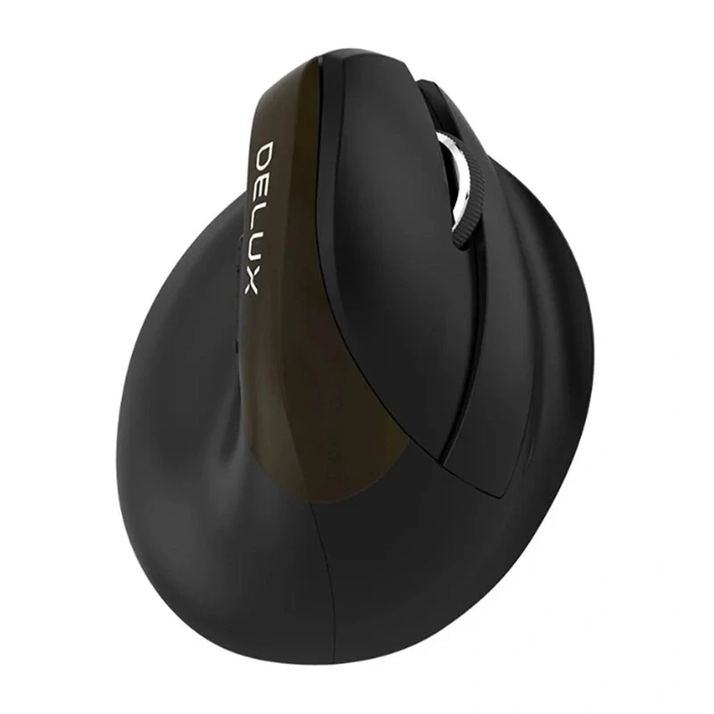 Delux M618 Mini Gold Ergonomische Maus - 2.4G / Bluetooth 5.0 / USB-C, 4000 DPI, Rechtshänder vertikal