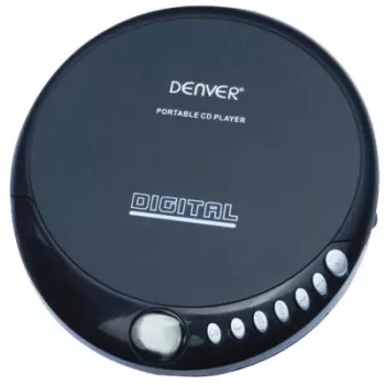 Denver DM-24 tragbarer CD-Player mit Kopfhörern, Schwarz