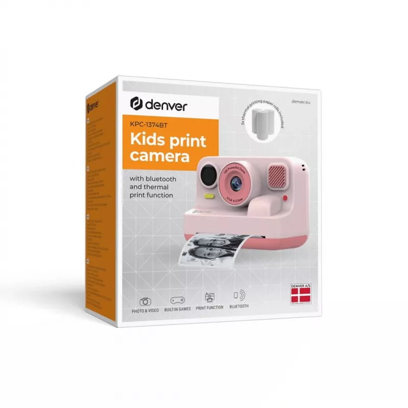 Denver KPC-1374BTRO Kinder-Digitalkamera mit Bluetooth, Pink