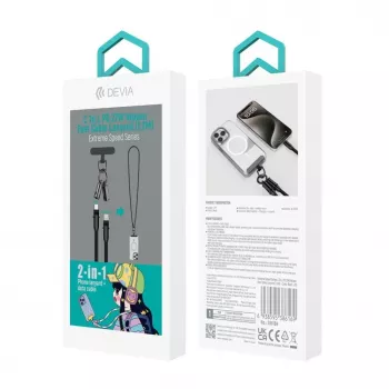 Devia 2-in-1 USB-C auf Lightning Kabel Lanyard 1,2m 27W Schwarz